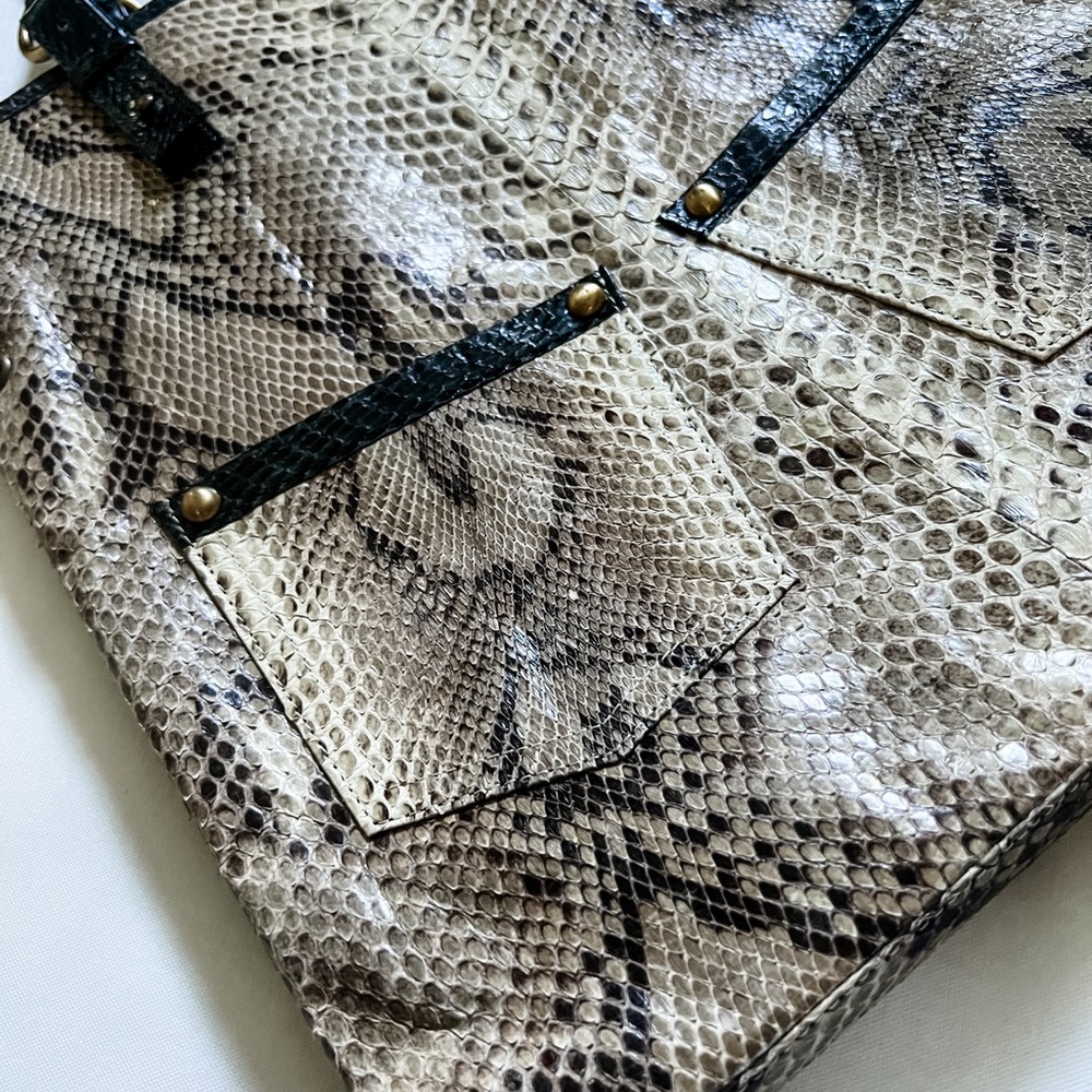 Vintage 90s Authentic Python Snakeskin Handcrafte… - image 7